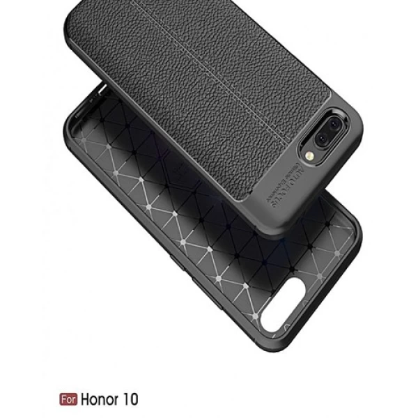 قاب محافظ ژله ای طرح چرم Huawei Honor 10 مدل Auto Focus