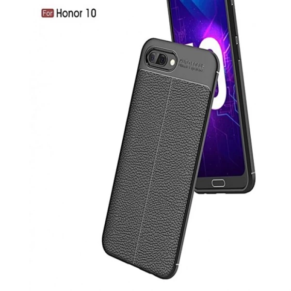 قاب محافظ ژله ای طرح چرم Huawei Honor 10 مدل Auto Focus