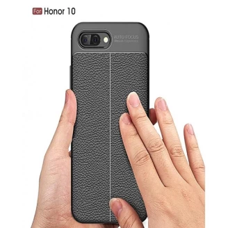 قاب محافظ ژله ای طرح چرم Huawei Honor 10 مدل Auto Focus