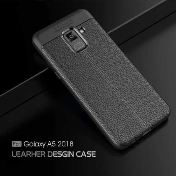 قاب محافظ ژله ای طرح چرم Samsung Galaxy A530/A8 2018 مدل Auto Focus