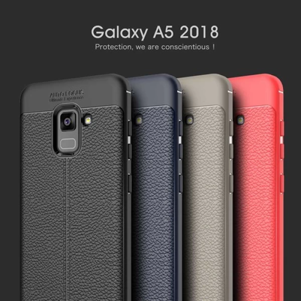 قاب محافظ ژله ای طرح چرم Samsung Galaxy A530/A8 2018 مدل Auto Focus