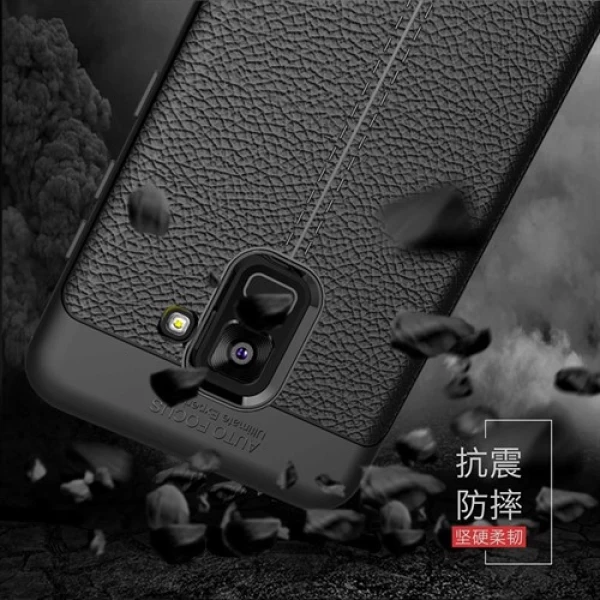 قاب محافظ ژله ای طرح چرم Samsung Galaxy A530/A8 2018 مدل Auto Focus