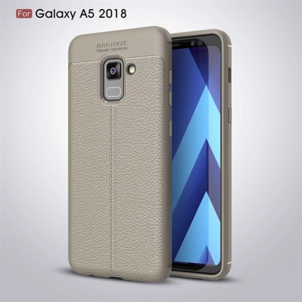 قاب محافظ ژله ای طرح چرم Samsung Galaxy A530/A8 2018 مدل Auto Focus