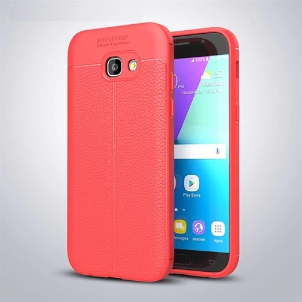 قاب محافظ ژله ای طرح چرم Samsung Galaxy A7 2017 / A720 مدل Auto Focus