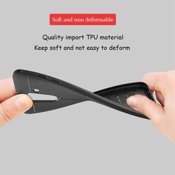 قاب محافظ ژله ای طرح چرم Samsung Galaxy J8 2018 مدل Auto Focus