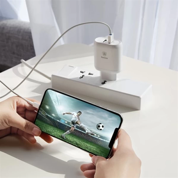 شارژر دیواری 2 پورت فست شارژ Qualcomm3.0 بیسوس Baseus BS-EUQC01 Bojure
