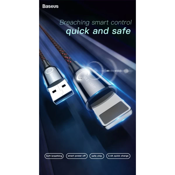 کابل لایتنینگ Baseus C-Shaped Light intelligent CALCD-01