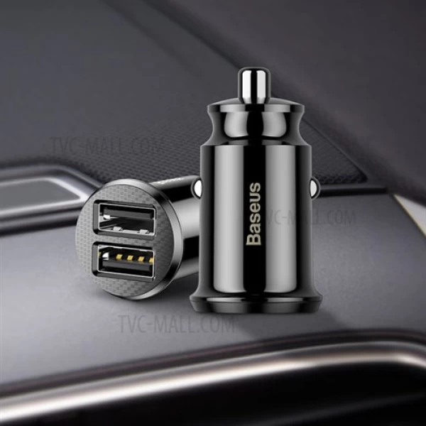 شارژر فندکی اتومبیل 2 پورت بیسوس Baseus Grain Car Charger بسیار کوچک