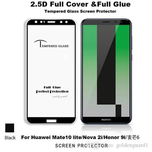 گلس تمام صفحه تمام چسب مارک بوف Huawei Mate 10 Lite / Nova 2i