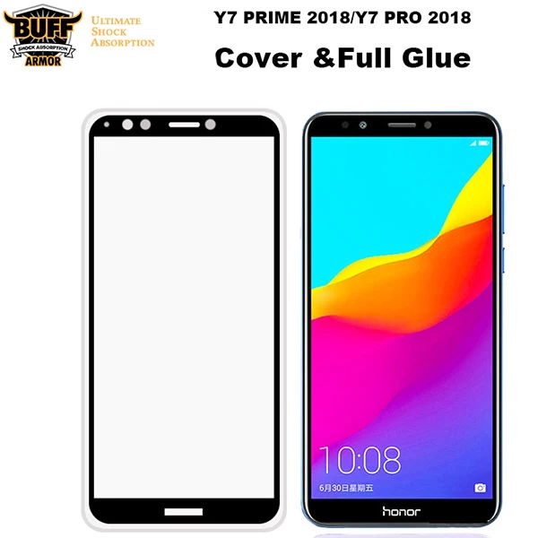 گلس تمام صفحه تمام چسب مارک بوف Huawei Y7 Prime 2018/Honor 7C
