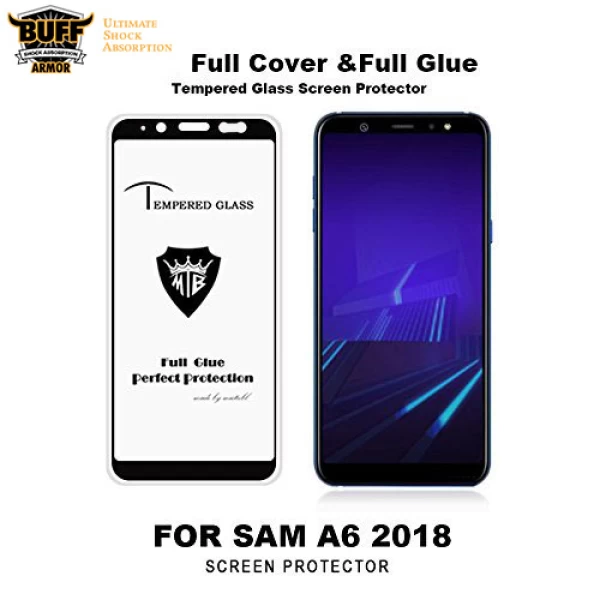 گلس تمام صفحه تمام چسب مارک بوف Samsung Galaxy A6 2018