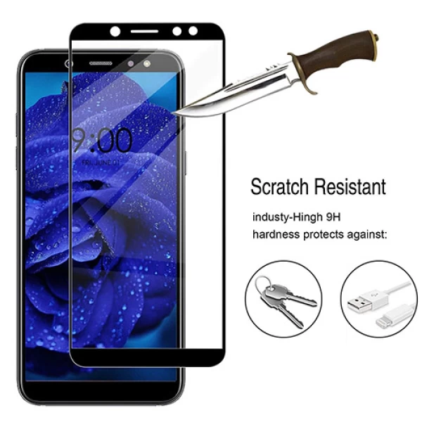 گلس تمام صفحه تمام چسب مارک بوف Samsung Galaxy A6 Plus 2018