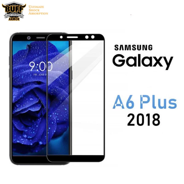 گلس تمام صفحه تمام چسب مارک بوف Samsung Galaxy A6 Plus 2018