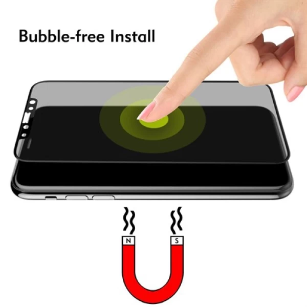 گلس حریم شخصی تمام صفحه و تمام چسب بوف Apple iPhone X Privacy