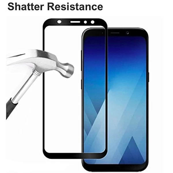 محافظ صفحه شیشه ای تمام صفحه تمام چسب Samsung Galaxy A6 Plus 2018