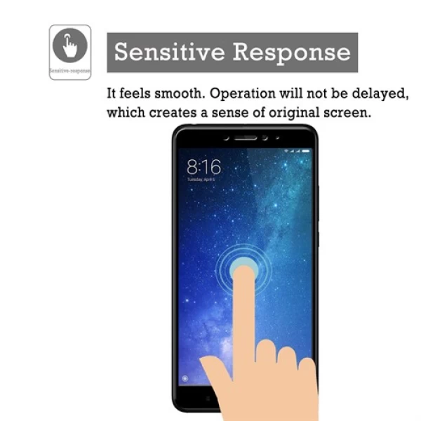 محافظ صفحه شیشه ای تمام صفحه تمام چسب Xiaomi Mi Max 2