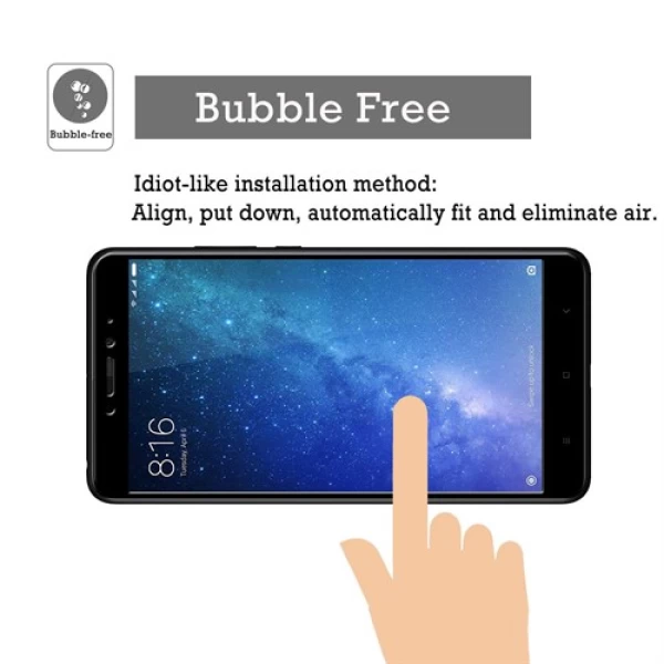 محافظ صفحه شیشه ای تمام صفحه تمام چسب Xiaomi Mi Max 2