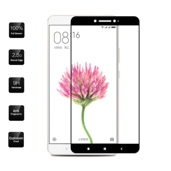 محافظ صفحه شیشه ای تمام صفحه تمام چسب Xiaomi Mi Max 2
