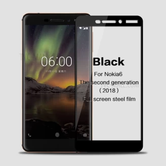 محافظ صفحه نمایش شیشه ای تمام صفحه دور چسب برای Nokia (6.1) 6 2018