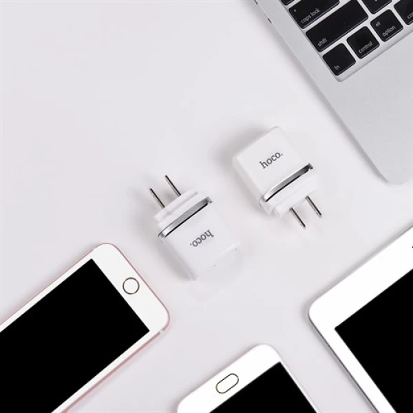 شارژر دیواری تک پورت 1.0 میلی آمپر هوکو Hoco C11A Dual USB Charger