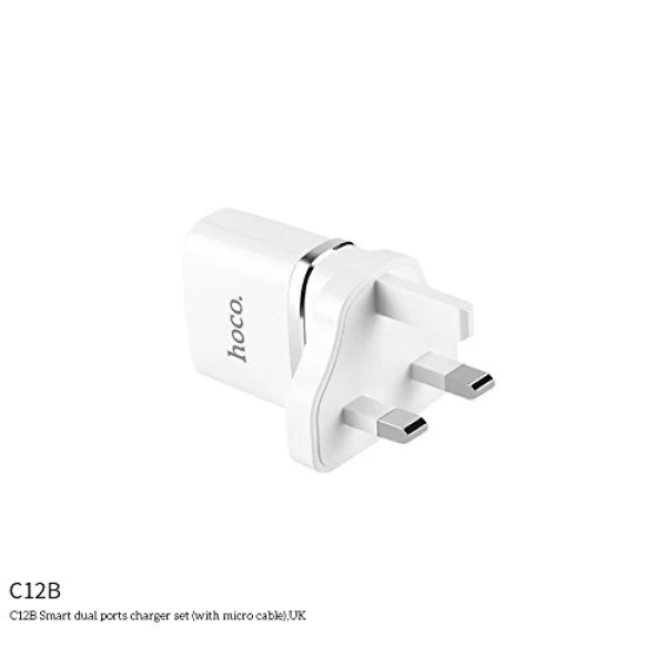 شارژر دیواری 2 پورت هوکو Hoco C12B Dual USB Charger