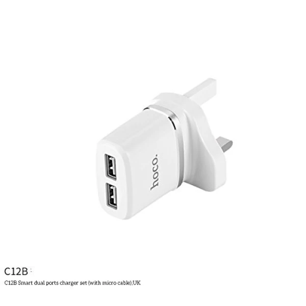 شارژر دیواری 2 پورت هوکو Hoco C12B Dual USB Charger