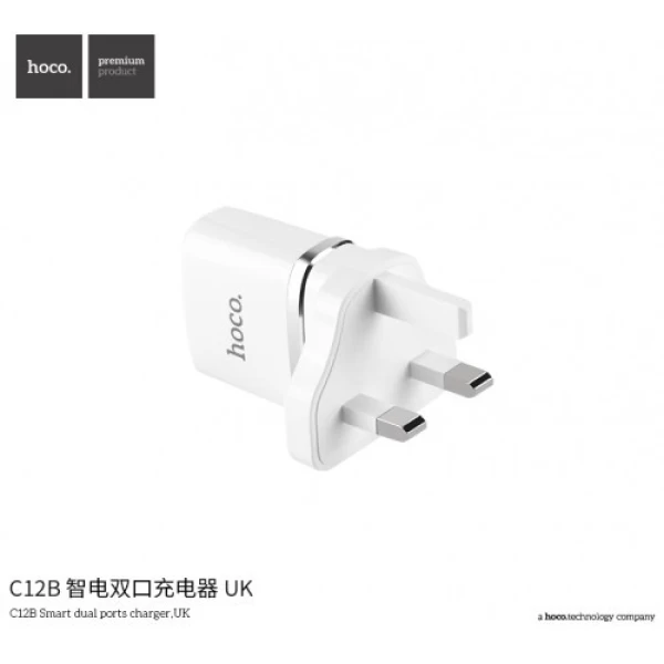 شارژر دیواری 2 پورت هوکو Hoco C12B Dual USB Charger