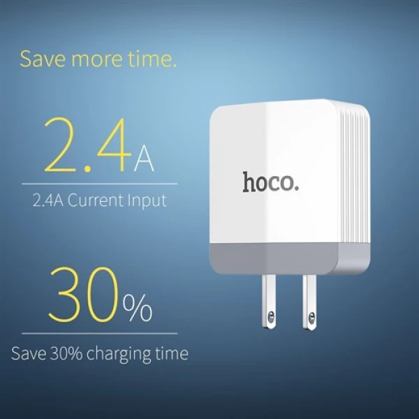 شارژر دیواری تک پورت 2.4 میلی آمپر هوکو Hoco C13A Smart USB Charger
