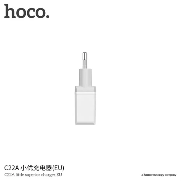 شارژر دیواری تک پورت 2.4 میلی آمپر هوکو Hoco C22A Charger high quality