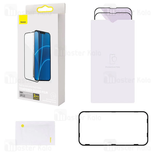 گلس Apple iPhone 13 / 13 Pro Baseus Full-Glass 0.3mm Tempered Glass Film SGQP010101