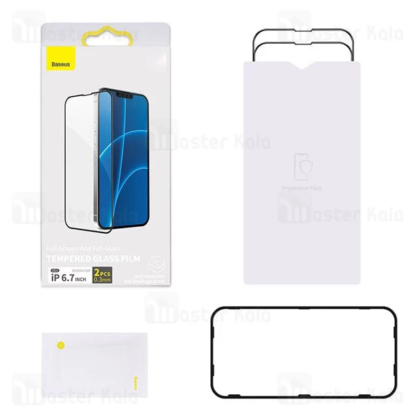 گلس Apple iPhone 13 Pro Max Baseus Full-Glass 0.3mm Tempered Glass Film SGQP010201
