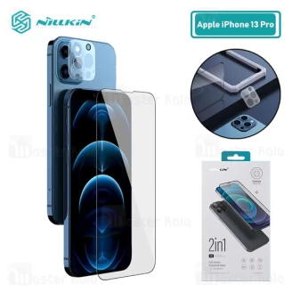 محافظ صفحه شیشه ای تمام صفحه آیفون Apple iPhone 13 Pro Nillkin Amazing 2-in-1 HD Glass + محافظ لنز