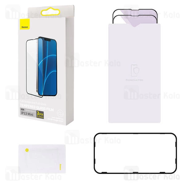 گلس Apple iPhone 13 Mini Baseus Full-Glass 0.3mm Tempered Glass Film SGQP010001