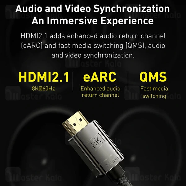 کابل HDMI بیسوس Baseus High Definition Series 8K HDMI to 8K HDMI Cable WKGQ000001 طول 1 متر