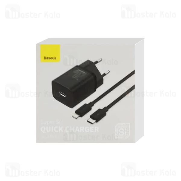 شارژر دیواری فست شارژ بیسوس Baseus Super Si Quick Charger 1C 20W TZCCSUP-B01 توان 20 وات همراه کابل