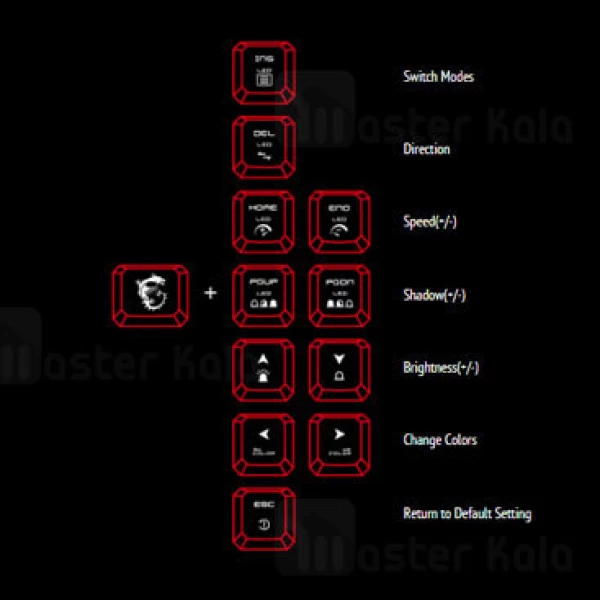 کیبورد سیمی گیمینگ ام اس آی MSI Vigor GK50 Z Gaming Mechanical Keyboard RGB