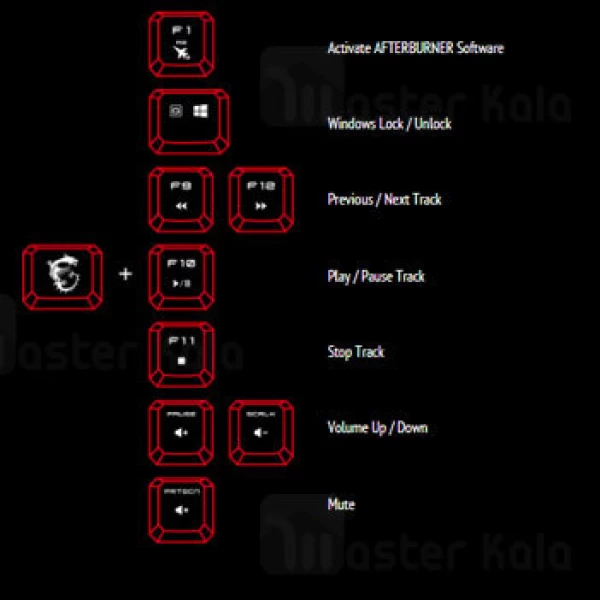 کیبورد سیمی گیمینگ ام اس آی MSI Vigor GK50 Z Gaming Mechanical Keyboard RGB