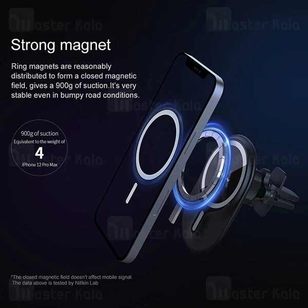 هولدر و شارژر وایرلس Nillkin MagRoad NKT08 Magnetic Car Mount With Wireless Charging Clip 7.5W