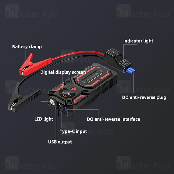 پاوربانک و جامپ استارتر Remax RPP-261 POWER BANK PORTABLE 10000mah Jump Starter