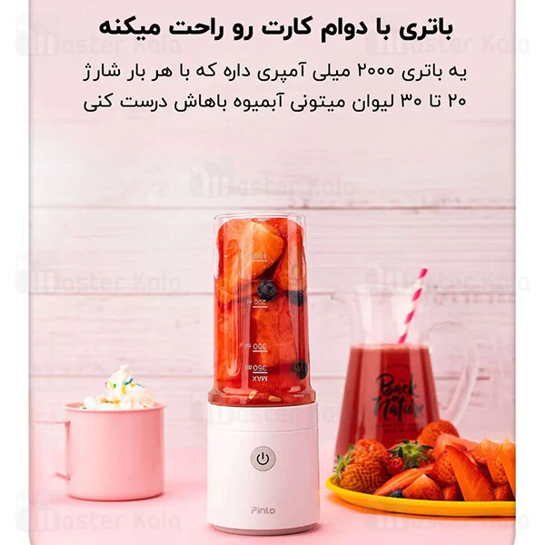 مخلوط کن Xiaomi Pinlo PL-B007W3W Portable Mini Electric Rechargeable Blender Juicer Bottle 350ml