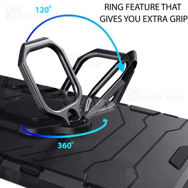 قاب ضد ضربه Xiaomi Poco F3 GT Black Panther KEYSION Shockproof Armor Ring Holder Case