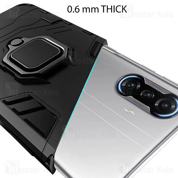 قاب ضد ضربه Xiaomi Poco F3 GT Black Panther KEYSION Shockproof Armor Ring Holder Case
