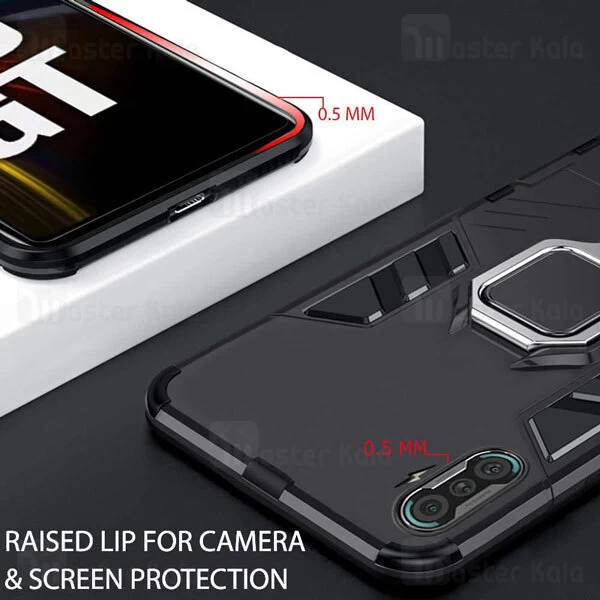 قاب ضد ضربه Xiaomi Poco F3 GT Black Panther KEYSION Shockproof Armor Ring Holder Case