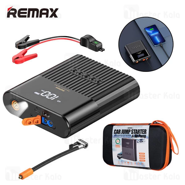 پاوربانک و کمپرسور باد و جامپ استارتر  Remax RPP-275 POWER BANK PORTABLE 8800mAh Jump Starter Air Pump