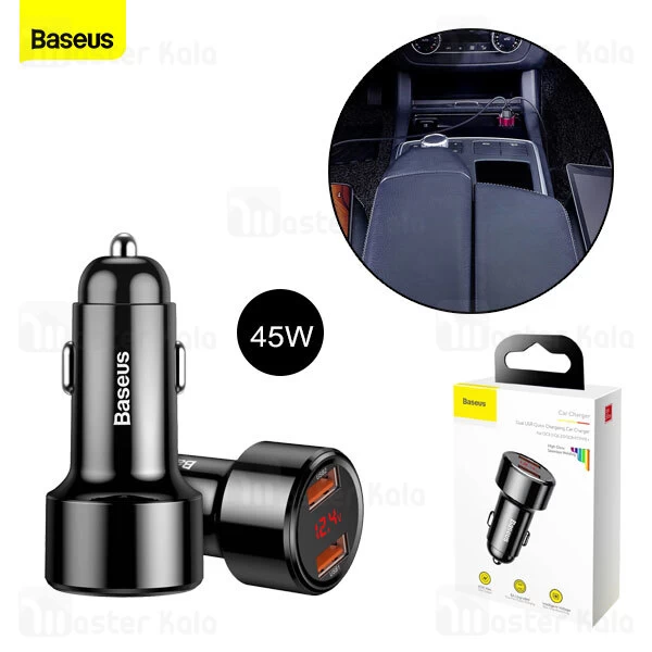 شارژر فندکی Baseus Magic Digital Display Dual QC Quick Car Charger CCMLC20A-01 45W