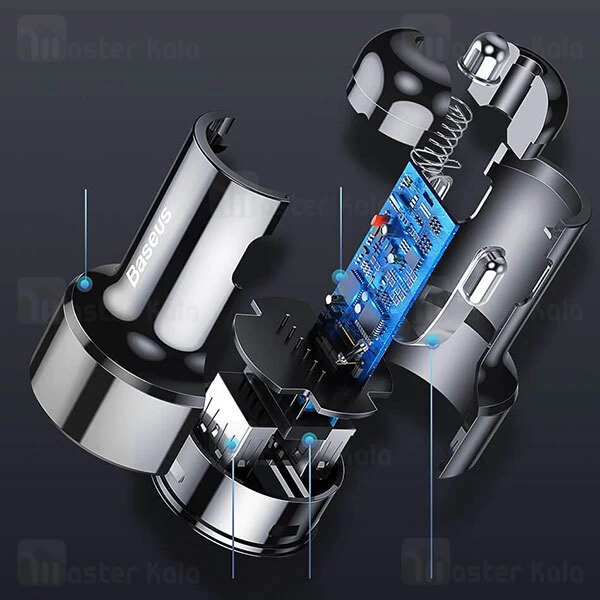 شارژر فندکی Baseus Magic Digital Display Dual QC Quick Car Charger CCMLC20A-01 45W
