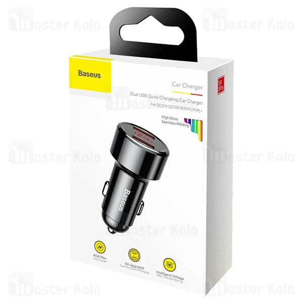 شارژر فندکی Baseus Magic Digital Display Dual QC Quick Car Charger CCMLC20A-01 45W