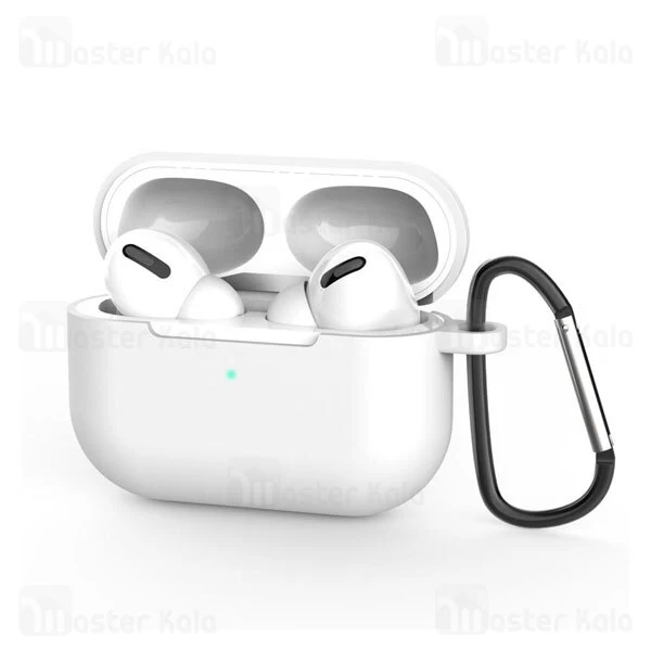 کاور محافظ سیلیکونی هندزفری اپل Apple AirPods Pro Silicone Case دارای قلاب آویز