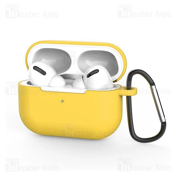 کاور محافظ سیلیکونی هندزفری اپل Apple AirPods Pro Silicone Case دارای قلاب آویز