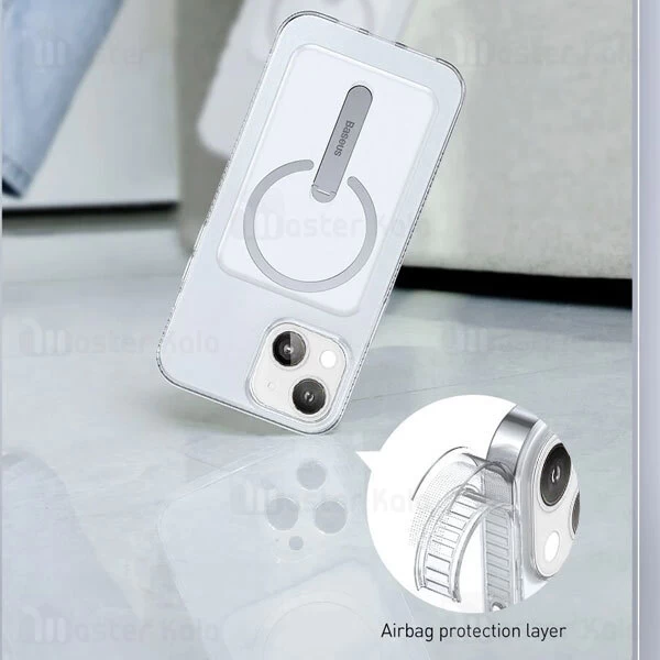 قاب محافظ مگنتی بیسوس آیفون Apple iPhone 13 Baseus Magnetic Phone Case ARCX000002 استند دار